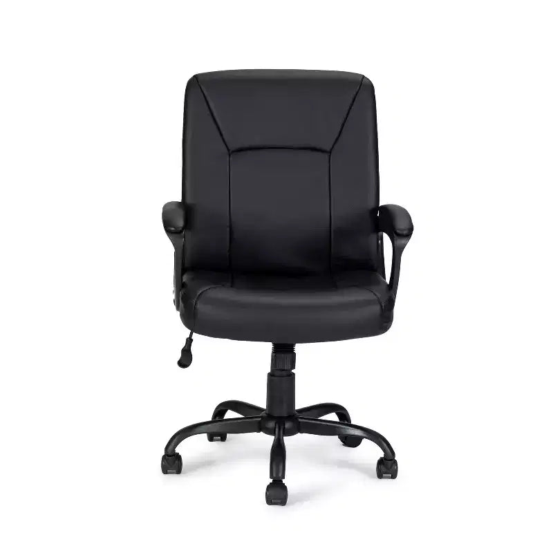 Fauteuil de bureau pivotant en similicuir doré, hauteur réglable, une place