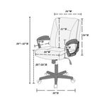 Fauteuil de bureau pivotant en similicuir doré, hauteur réglable, une place