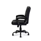Fauteuil de bureau pivotant en similicuir doré, hauteur réglable, une place