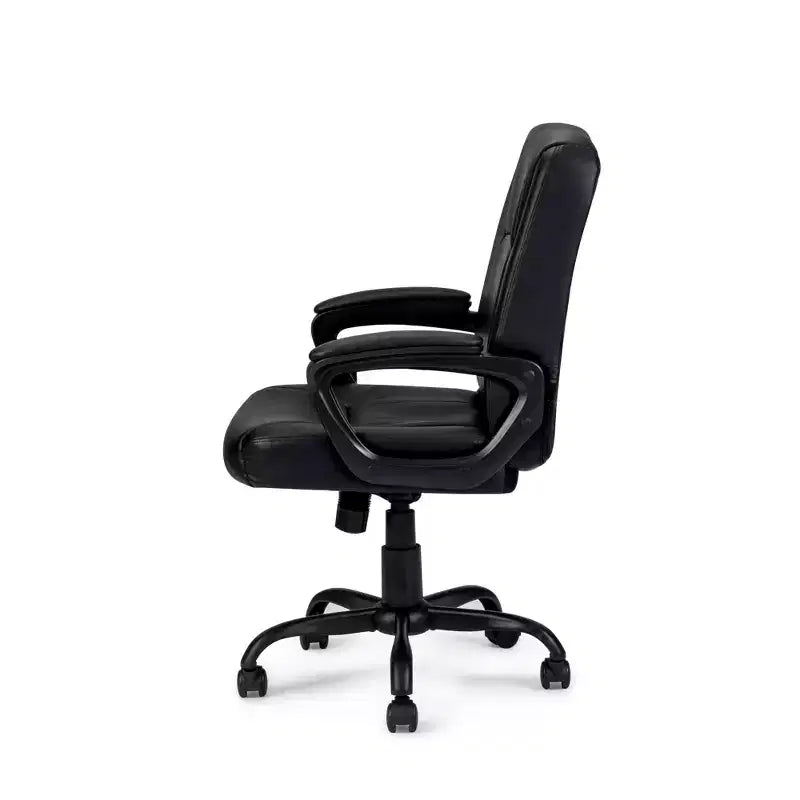 Fauteuil de bureau pivotant en similicuir doré, hauteur réglable, une place
