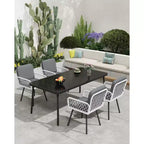 Chaises de salle à manger empilables en osier beige avec coussins, lot de 4 (1 personne chacune)
