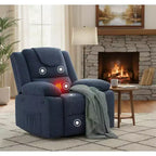 Fauteuil relax pivotant à 360° bleu/gris/vert, une place