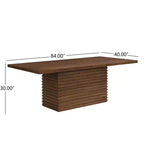 Table à manger rectangulaire 6 places Espresso / Noyer clair naturel / Noyer
