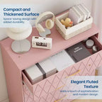 Commode Haute pour Placard de Chambre à Coucher avec 4 Tiroirs, Commode en Bois avec Poignées Dorées