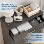 Commode Haute pour Placard de Chambre à Coucher avec 4 Tiroirs, Commode en Bois avec Poignées Dorées