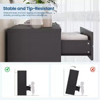 Commode Haute pour Placard de Chambre à Coucher avec 4 Tiroirs, Commode en Bois avec Poignées Dorées