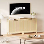 Buffet 2 portes cannelé en chêne/frêne et chêne – Enfilade style Mid-Century