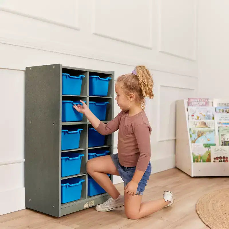 Meuble de rangement mobile 10 compartiments multicolore avec bacs à poignée, 5x2, pour 1 utilisateur