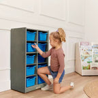 Meuble de rangement mobile 10 compartiments multicolore avec bacs à poignée, 5x2, pour 1 utilisateur