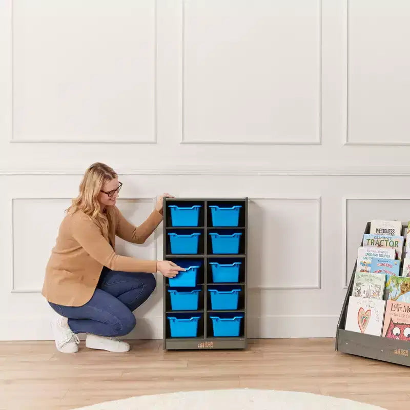 Meuble de rangement mobile 10 compartiments multicolore avec bacs à poignée, 5x2, pour 1 utilisateur