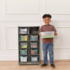 Meuble de rangement mobile 10 compartiments multicolore avec bacs à poignée, 5x2, pour 1 utilisateur