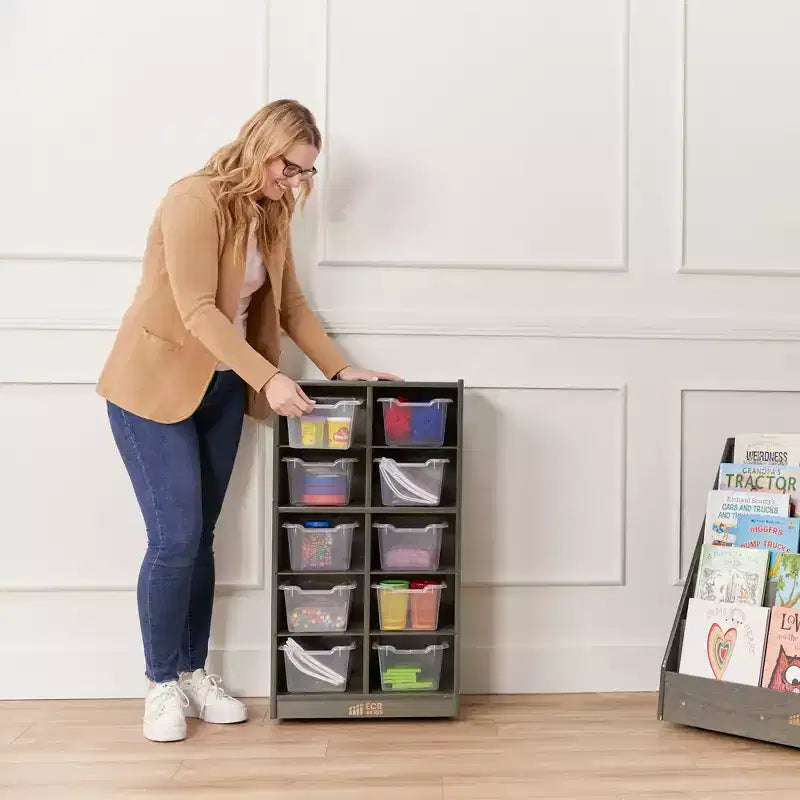 Meuble de rangement mobile 10 compartiments multicolore avec bacs à poignée, 5x2, pour 1 utilisateur