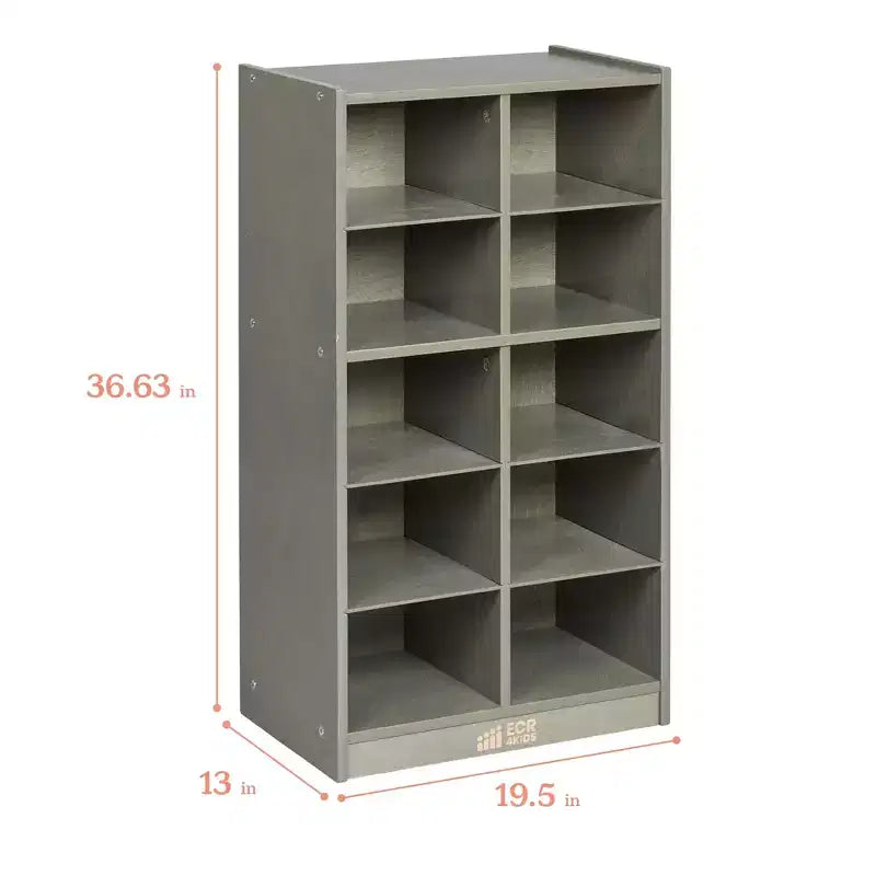 Meuble de rangement mobile 10 compartiments multicolore avec bacs à poignée, 5x2, pour 1 utilisateur