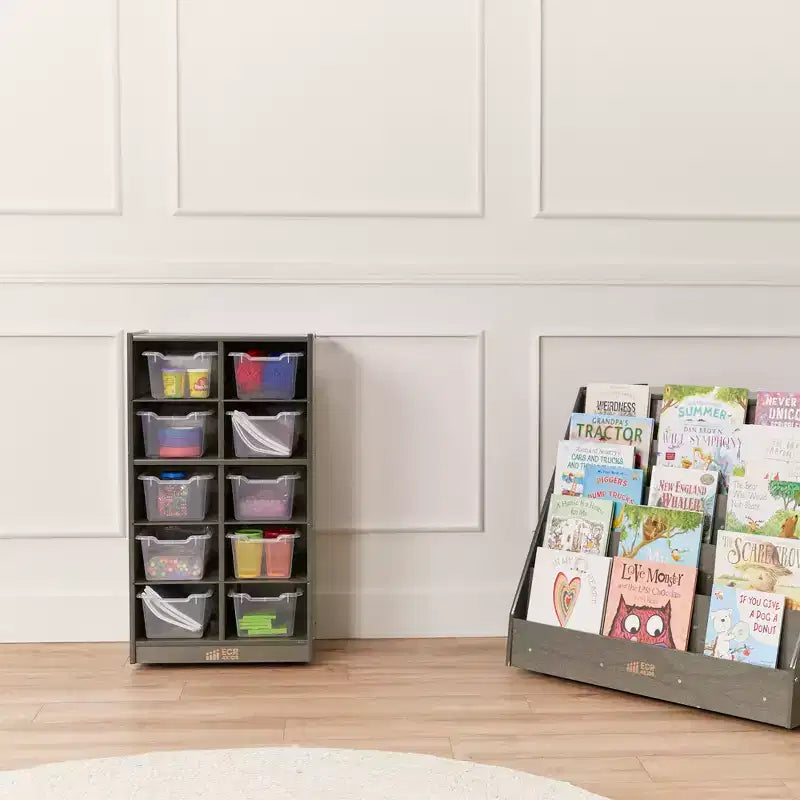Meuble de rangement mobile 10 compartiments multicolore avec bacs à poignée, 5x2, pour 1 utilisateur