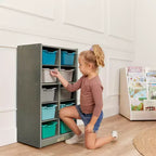 Meuble de rangement mobile 10 compartiments multicolore avec bacs à poignée, 5x2, pour 1 utilisateur