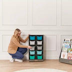 Meuble de rangement mobile 10 compartiments multicolore avec bacs à poignée, 5x2, pour 1 utilisateur