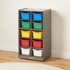 Meuble de rangement mobile 10 compartiments multicolore avec bacs à poignée, 5x2, pour 1 utilisateur
