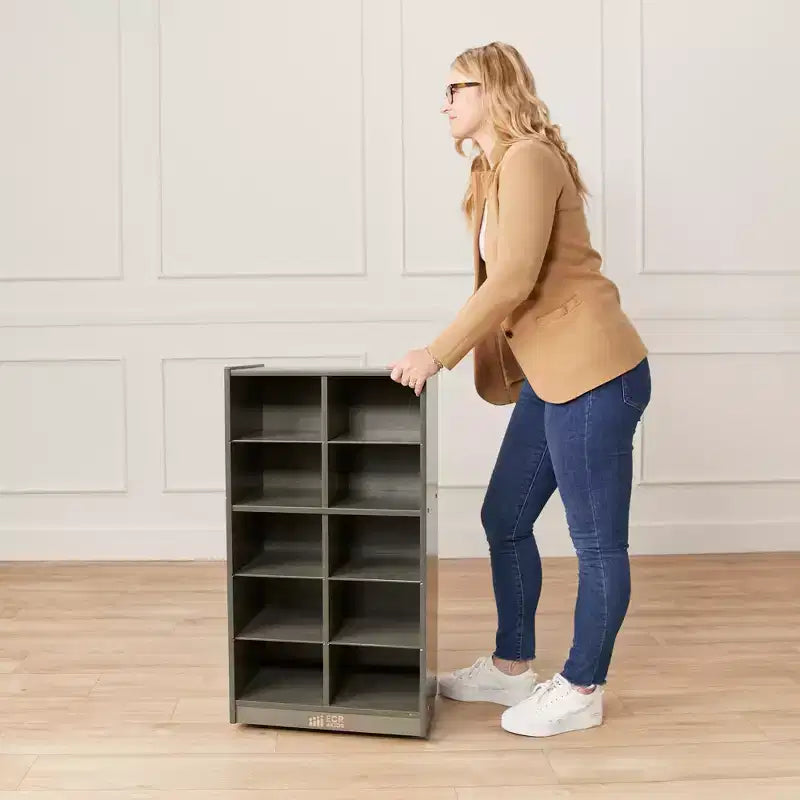 Meuble de rangement mobile 10 compartiments multicolore avec bacs à poignée, 5x2, pour 1 utilisateur