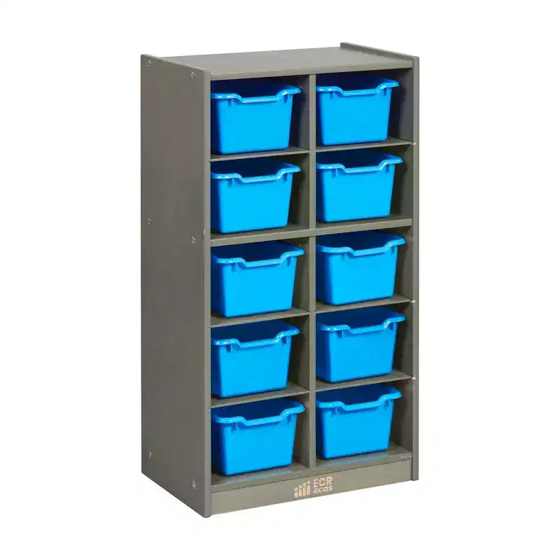 Meuble de rangement mobile 10 compartiments multicolore avec bacs à poignée, 5x2, pour 1 utilisateur