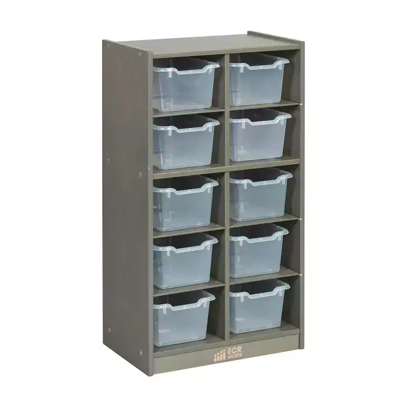 Meuble de rangement mobile 10 compartiments multicolore avec bacs à poignée, 5x2, pour 1 utilisateur