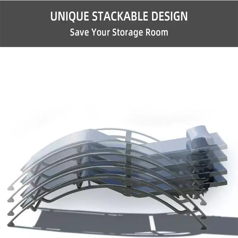 Ensemble de 2 chaises longues d'extérieur réglables bleues en aluminium avec table d'appoint