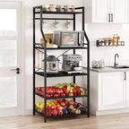 5-Tier Rustic Microwave Stand, Storage Rack with Adjustable Feet and Anti-Tip Kit