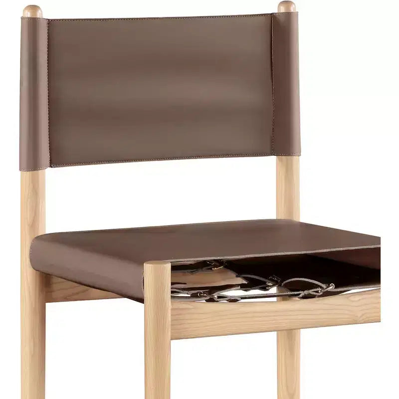 Tabouret de comptoir sans bras à dossier bas en cuir végétalien noir/marron/cognac/crème, 1 place