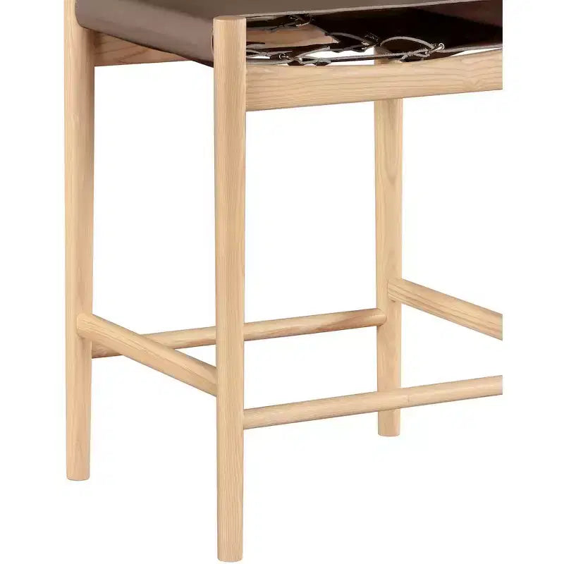 Tabouret de comptoir sans bras à dossier bas en cuir végétalien noir/marron/cognac/crème, 1 place