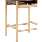 Tabouret de comptoir sans bras à dossier bas en cuir végétalien noir/marron/cognac/crème, 1 place