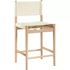 Tabouret de comptoir sans bras à dossier bas en cuir végétalien noir/marron/cognac/crème, 1 place