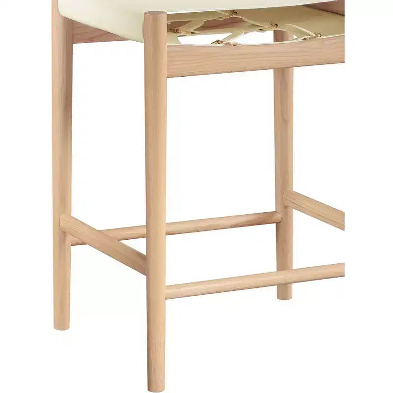 Tabouret de comptoir sans bras à dossier bas en cuir végétalien noir/marron/cognac/crème, 1 place
