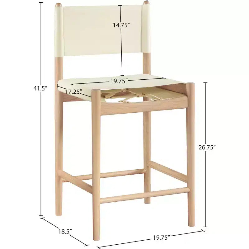 Tabouret de comptoir sans bras à dossier bas en cuir végétalien noir/marron/cognac/crème, 1 place