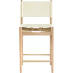 Tabouret de comptoir sans bras à dossier bas en cuir végétalien noir/marron/cognac/crème, 1 place