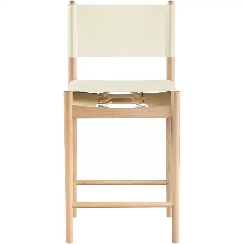 Tabouret de comptoir sans bras à dossier bas en cuir végétalien noir/marron/cognac/crème, 1 place