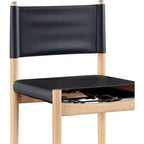 Tabouret de comptoir sans bras à dossier bas en cuir végétalien noir/marron/cognac/crème, 1 place
