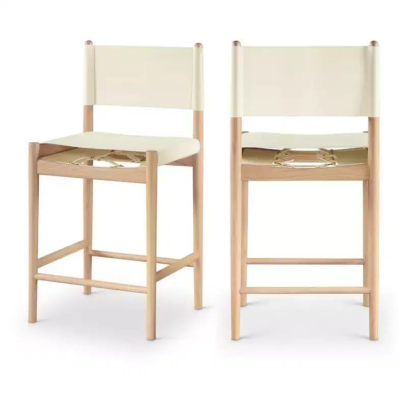 Tabouret de comptoir sans bras à dossier bas en cuir végétalien noir/marron/cognac/crème, 1 place