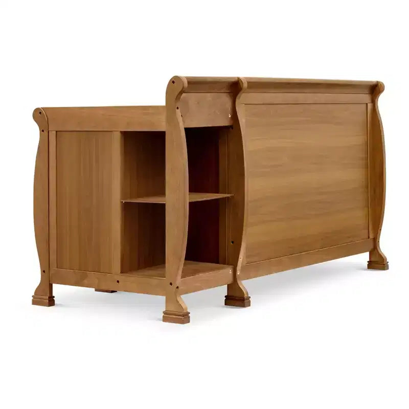 Lit de bébé et table à langer combinés 4-en-1 – Châtaignier / Espresso / Gris / Blanc, Unique