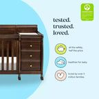 Lit de bébé et table à langer combinés 4-en-1 – Châtaignier / Espresso / Gris / Blanc, Unique