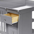 Lit de bébé et table à langer combinés 4-en-1 – Châtaignier / Espresso / Gris / Blanc, Unique