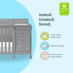 Lit de bébé et table à langer combinés 4-en-1 – Châtaignier / Espresso / Gris / Blanc, Unique
