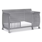 Lit de bébé et table à langer combinés 4-en-1 – Châtaignier / Espresso / Gris / Blanc, Unique