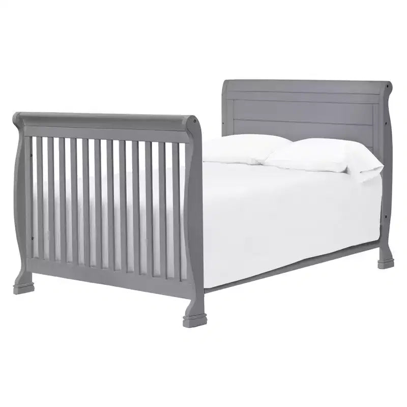 Lit de bébé et table à langer combinés 4-en-1 – Châtaignier / Espresso / Gris / Blanc, Unique