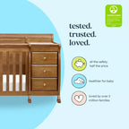 Lit de bébé et table à langer combinés 4-en-1 – Châtaignier / Espresso / Gris / Blanc, Unique