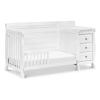 Lit de bébé et table à langer combinés 4-en-1 – Châtaignier / Espresso / Gris / Blanc, Unique