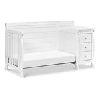 Lit de bébé et table à langer combinés 4-en-1 – Châtaignier / Espresso / Gris / Blanc, Unique