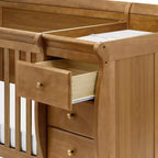 Lit de bébé et table à langer combinés 4-en-1 – Châtaignier / Espresso / Gris / Blanc, Unique