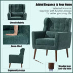Fauteuil d'appoint en velours gris, dossier haut capitonné, une place, avec accoudoirs