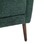 Fauteuil d'appoint en velours gris, dossier haut capitonné, une place, avec accoudoirs