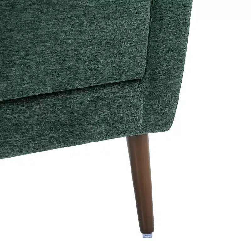 Fauteuil d'appoint en velours gris, dossier haut capitonné, une place, avec accoudoirs