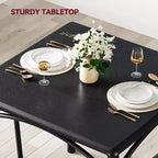Ensemble table à manger carrée et 2 chaises rembourrées pour 2 personnes – Noir / Marron / Gris